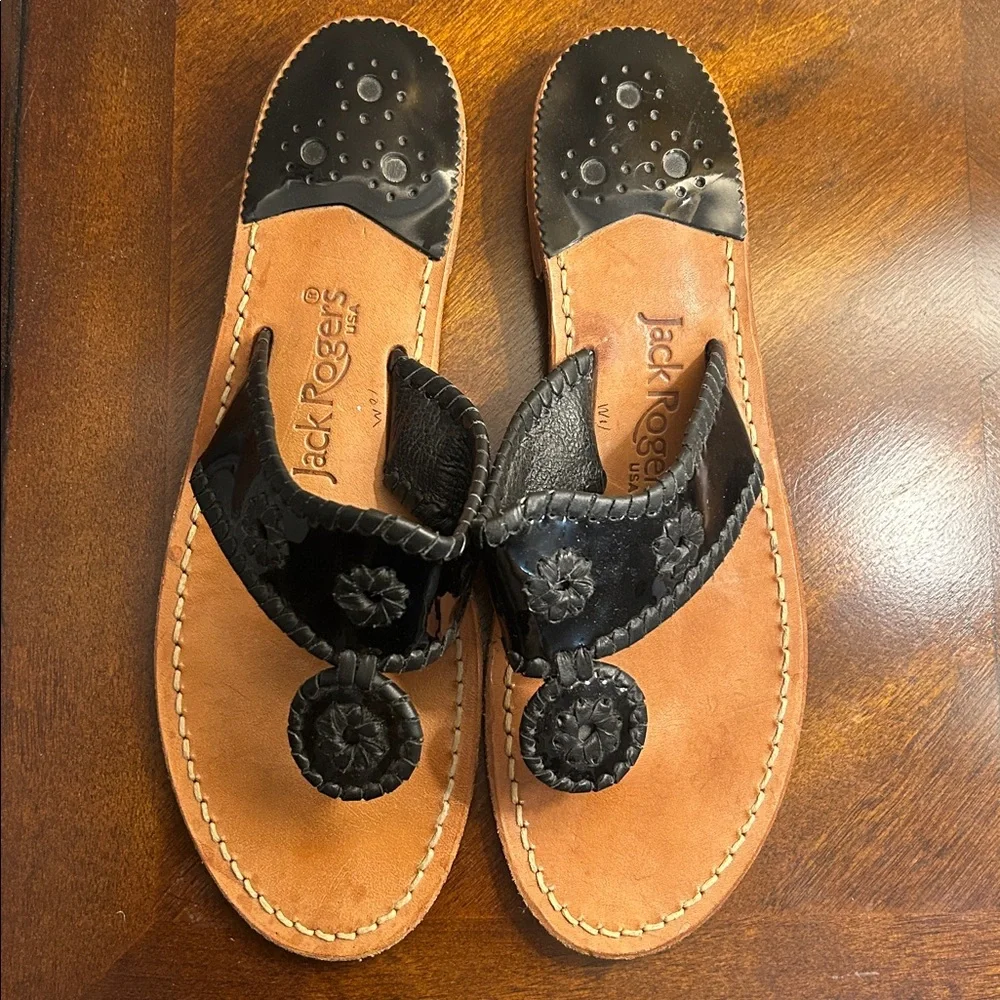 Jack Roger ‘Original Jacks’ Black Patent Leather Sandal - Picture 3 of 9